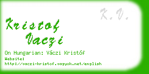 kristof vaczi business card